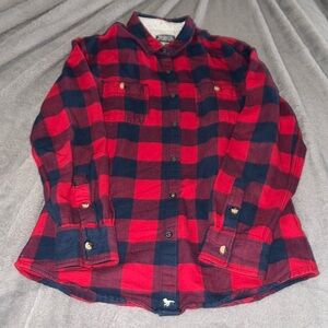 Plaid modern amusement button up flannel shirt